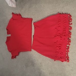 Two set skirt and crop top